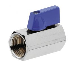 41092 Valvula Esfera Mini PN-16 H-H Mando Metálico Color Azul
