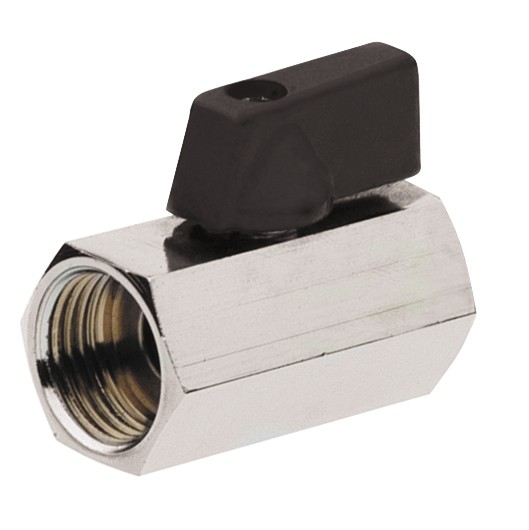 41093 Válvula Esfera Mini PN-16 H-H Mando Metálico Negro