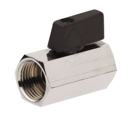 41093 Válvula Esfera Mini PN-16 H-H Mando Metálico Negro