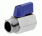 41102 Válvula Esfera Mini PN-16 M-H Mando Metalico Color Azul