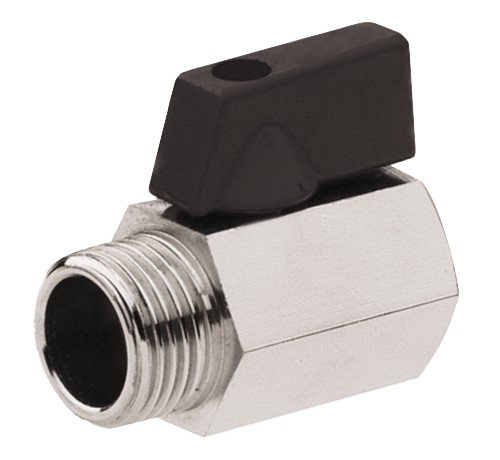 41103 Válvula Esfera Mini PN-16 M-H Mando Metálico Negro