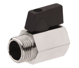 41103 Válvula Esfera Mini PN-16 M-H Mando Metálico Negro