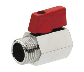 4110 Válvula Esfera Mini PN-16 M-H Mando Metálico Color Rojo