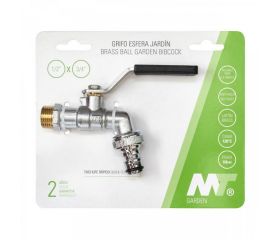 4123G Grifo Esfera Jardín PN-16 Con Palanca Acero Inoxidable Color Negro Y Enchufe Rápido