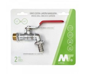 4147G Grifo Esfera Jardín PN-16 Enchufe Manguera Palanca Cromada Con Cierre De Seguridad Garden