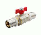41642 Válvula Esfera Conexión Multicapa Prensar PN30 Mando Palomilla Color Rojo
