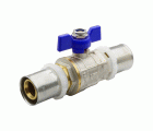 416422 Válvula Esfera Conexión Multicapa Prensar PN30 Mando Palomilla Color Azul
