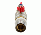 41642 Válvula Esfera Conexión Multicapa Prensar PN30 Mando Palomilla Color Rojo