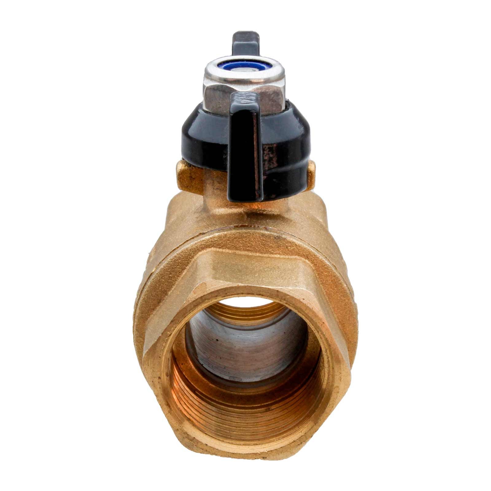 4204 Válvula Esfera PN-40 H-H Paso Total En Latón DZR Mando Palomilla Color Negro