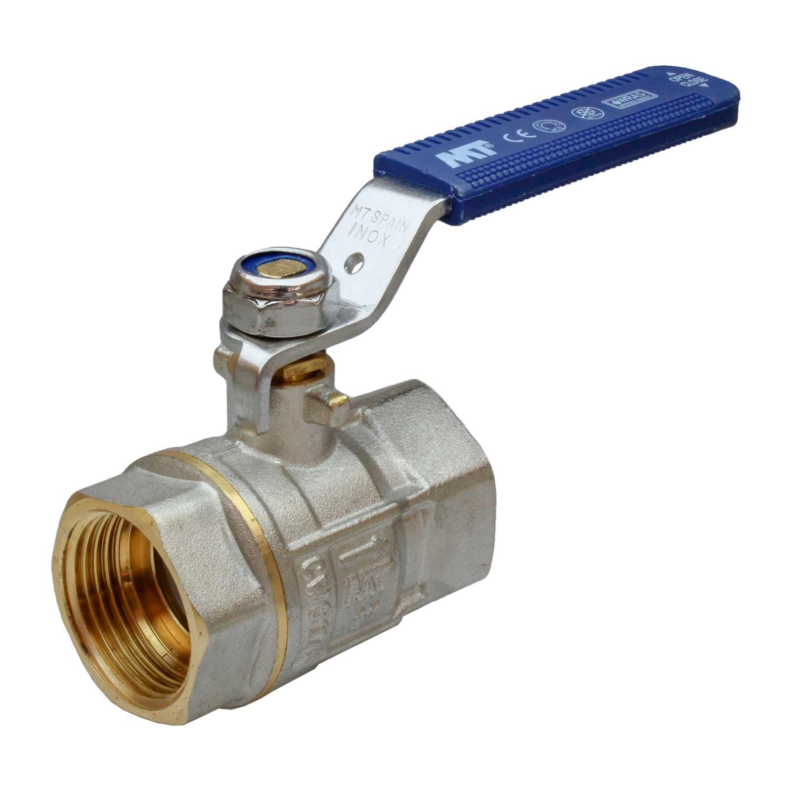 42952 Válvula Esfera PN-30 H-H Paso Total Palanca De Acero Inoxidable Maneta Ergonómica Color Azul