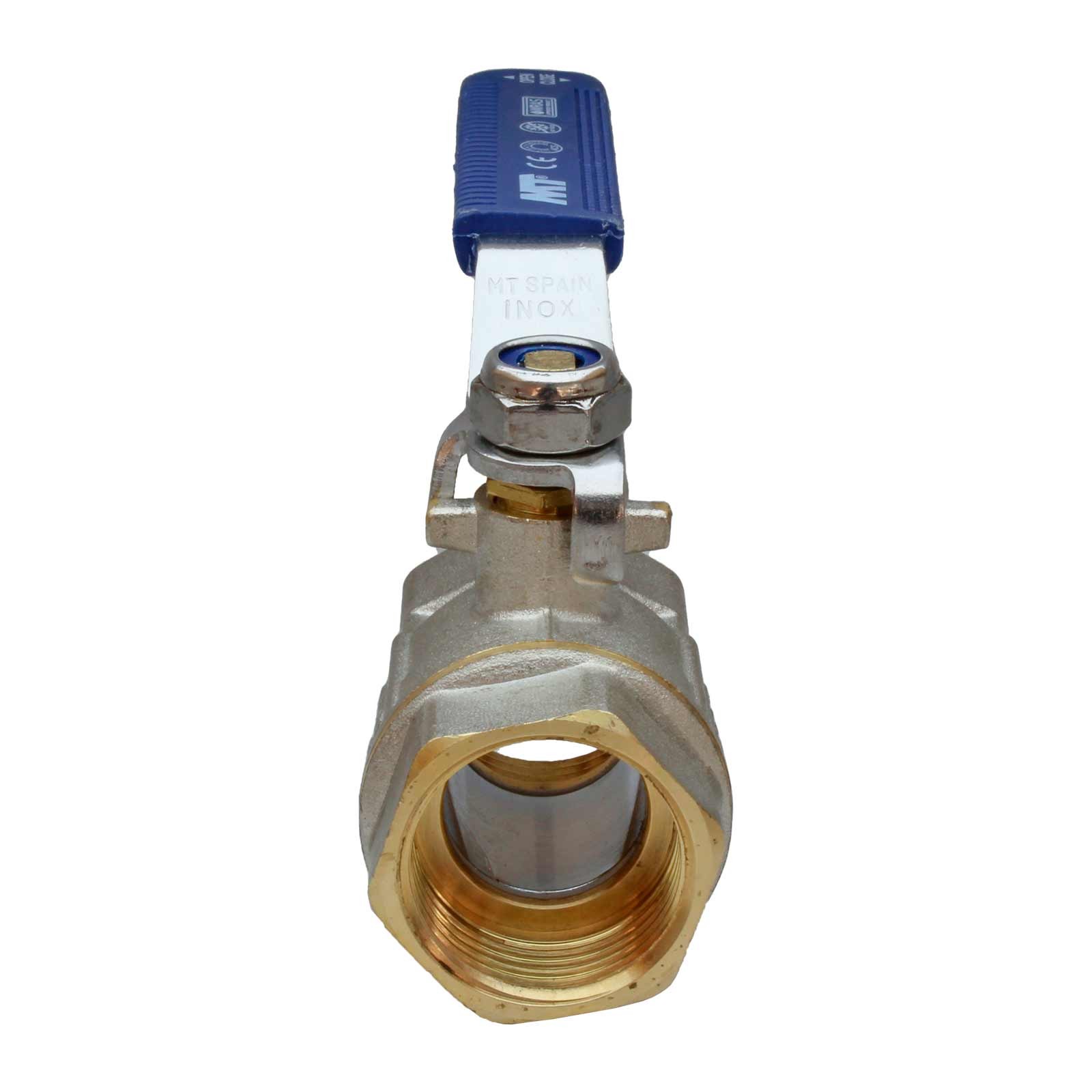 42952 Válvula Esfera PN-30 H-H Paso Total Palanca De Acero Inoxidable Maneta Ergonómica Color Azul