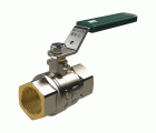 4304 Válvula esfera antical pn40 H-H latón niquelado palanca inoxidable