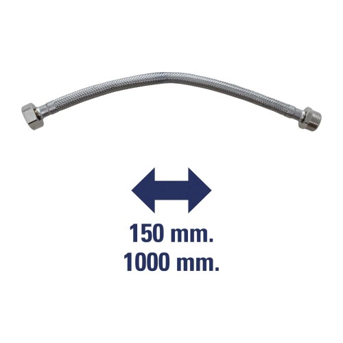 170811010 Conexión Flexible “Latiguillo” DN8 M-H Acero Inoxidable M3/8