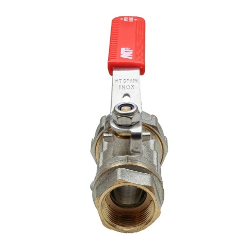 4101 Válvula Esfera PN-30 Conexión PE-H Con Palanca Acero Inoxidable Maneta Ergonómica Color Rojo