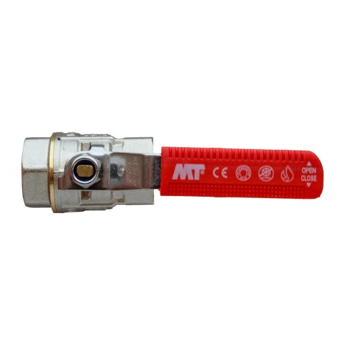 4295 Válvula Esfera PN-30 H-H Paso Total Palanca De Acero Inoxidable Maneta Ergonómica Color Rojo