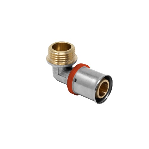 647092 Codo Macho 90º Multicapa Prensar Tipo U Rojo