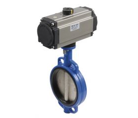 5205115 Válvula De Mariposa Tipo Wafer Disco Cromado Asiento Rígido EPDM Con Actuador Doble Efecto
