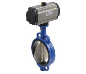 51051151 Válvula De Mariposa Tipo Wafer Disco Inoxidable Asiento Rígido EPDM Con Actuador Simple Efecto