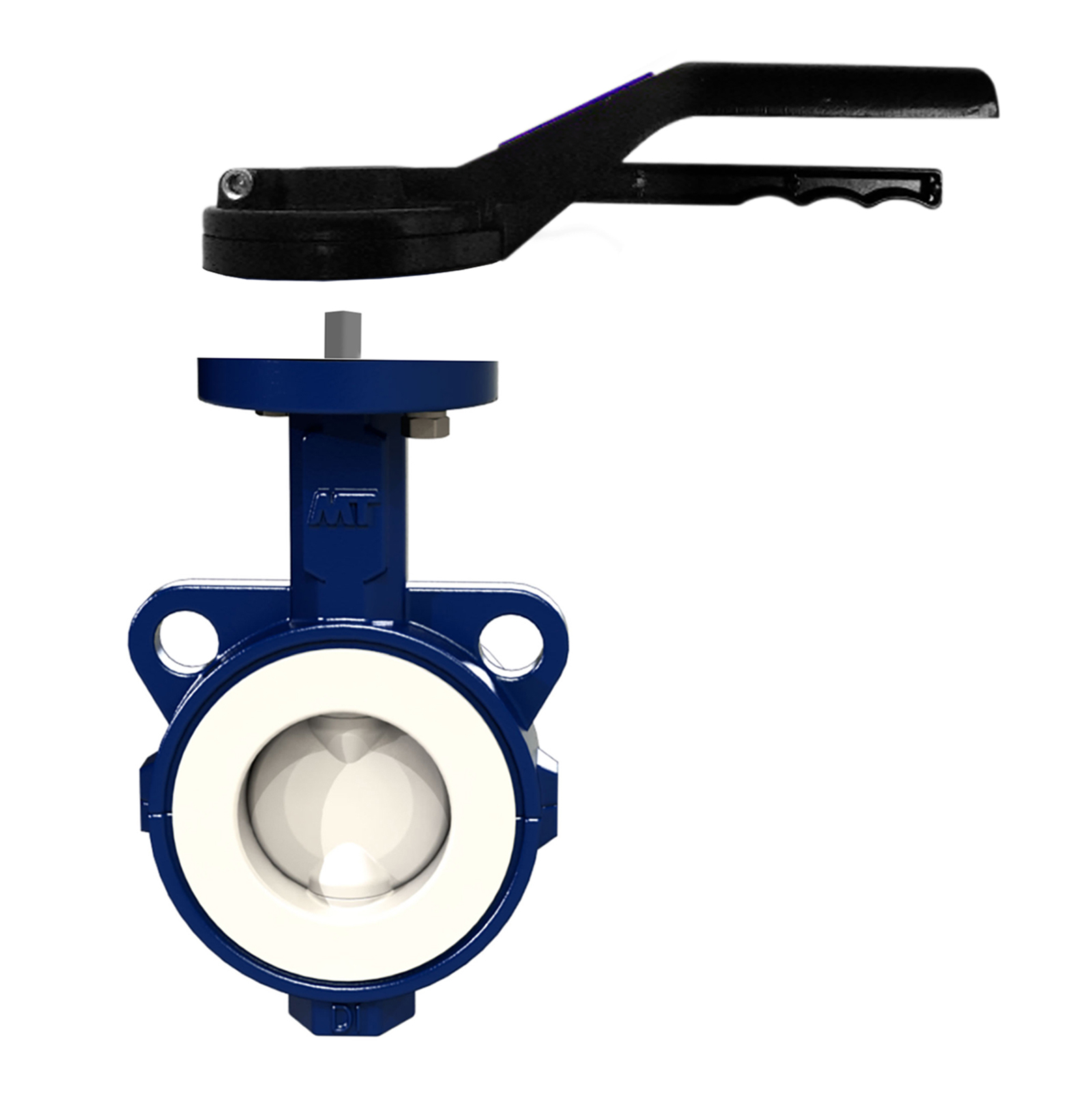 51143 Válvula De Mariposa Tipo Wafer, Disco Acero Inoxidable A-316 + PTFE, Asiento PTFE