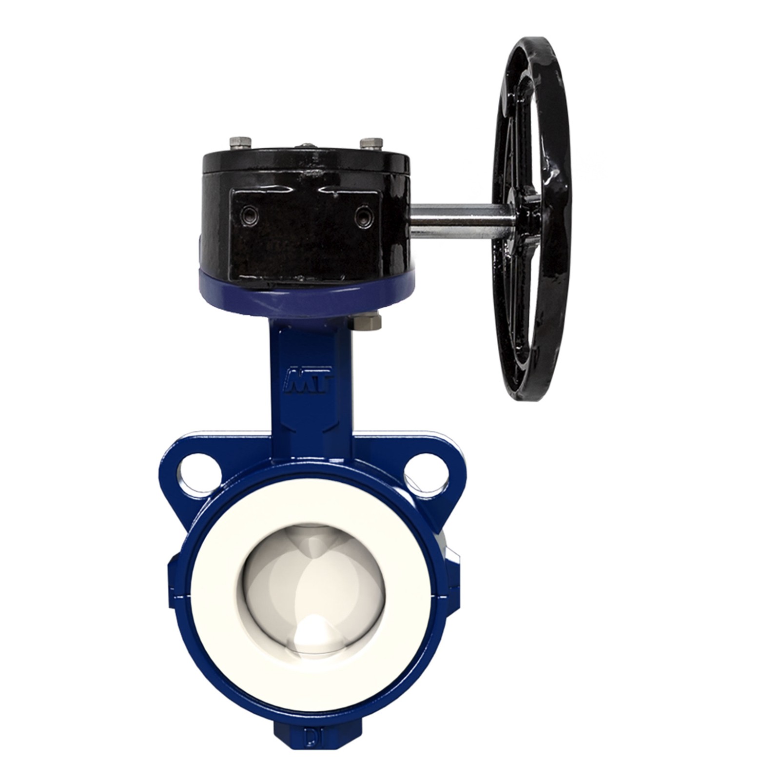 51143MR Válvula De Mariposa Tipo Wafer con Reductor Manual, Disco Acero Inoxidable A-316 + PTFE, Asiento PTFE