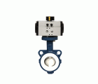 51051143 Válvula De Mariposa Tipo Wafer Disco Y Asiento PTFE Con Actuador Simple Efecto
