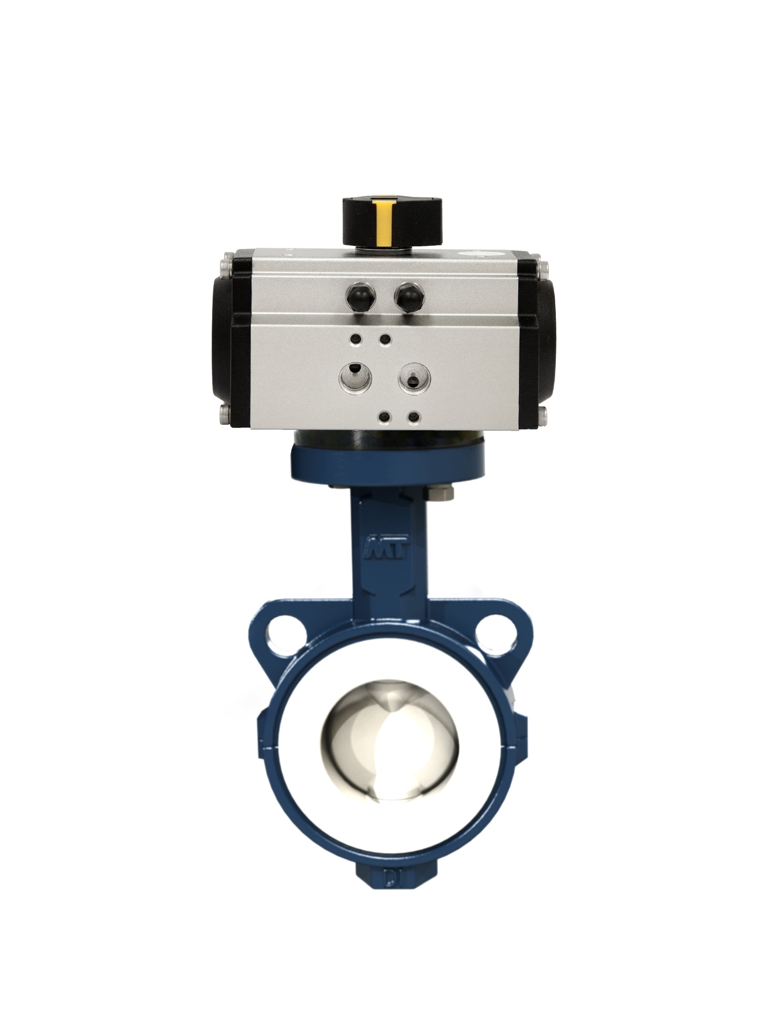 52051143 Válvula De Mariposa Tipo Wafer Disco Y Asiento PTFE Con Actuador Doble Efecto