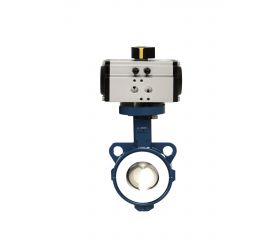 51051143 Válvula De Mariposa Tipo Wafer Disco Y Asiento PTFE Con Actuador Simple Efecto