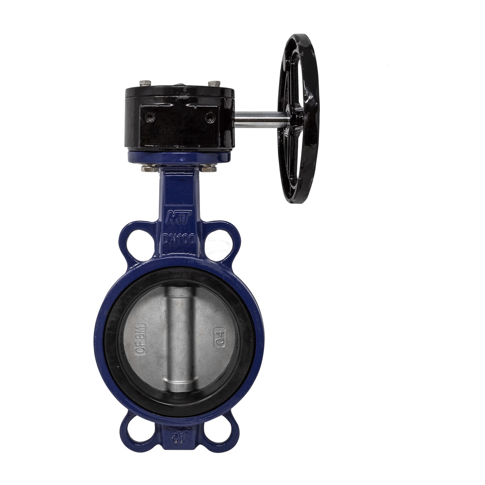 5115MR Válvula De Mariposa Tipo Wafer, Disco Fundición Cromado, Asiento Rígido EPDM, Reductor Manual