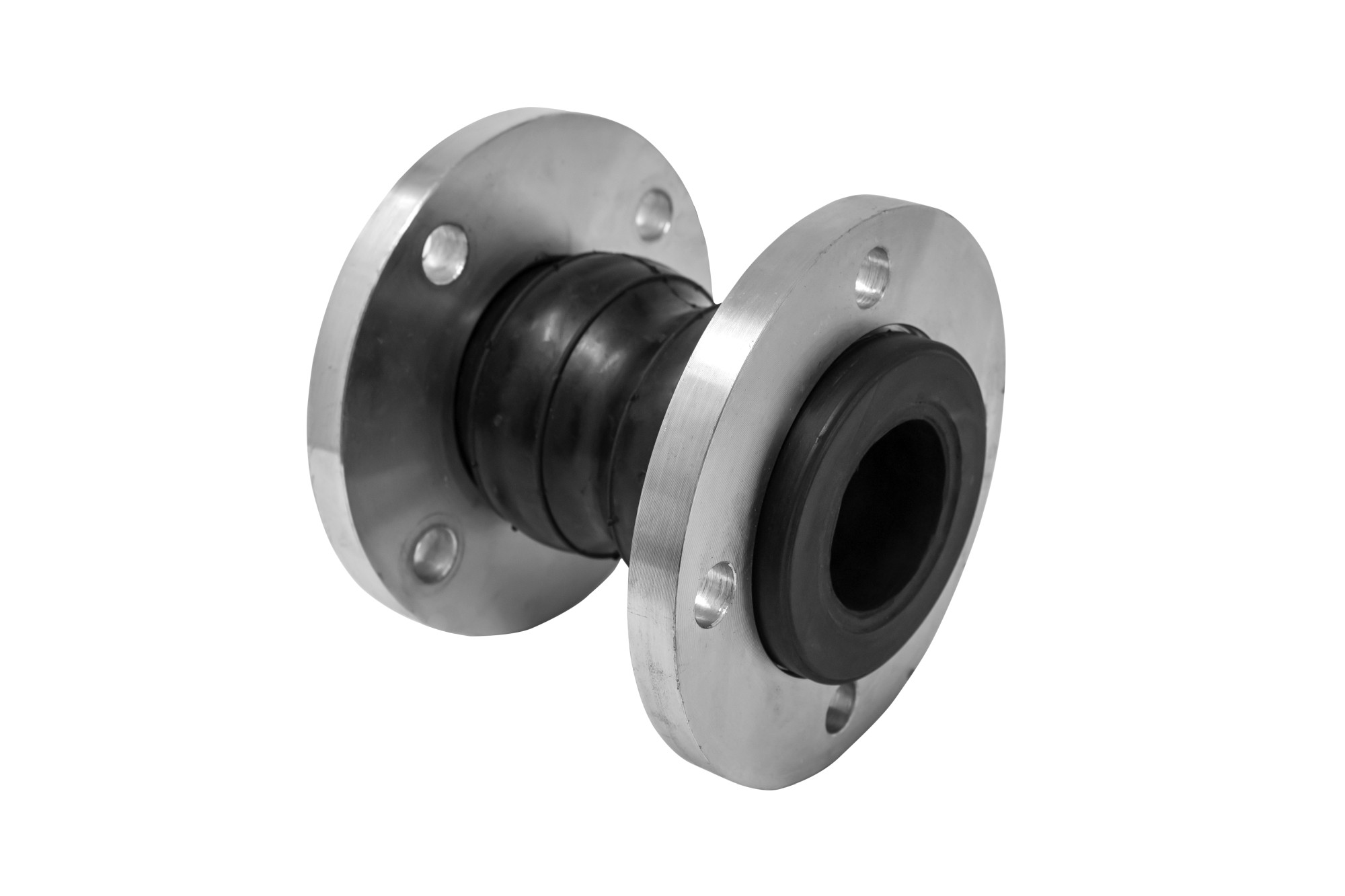 5129 Manguito Elástico Doble Onda Con Bridas EPDM