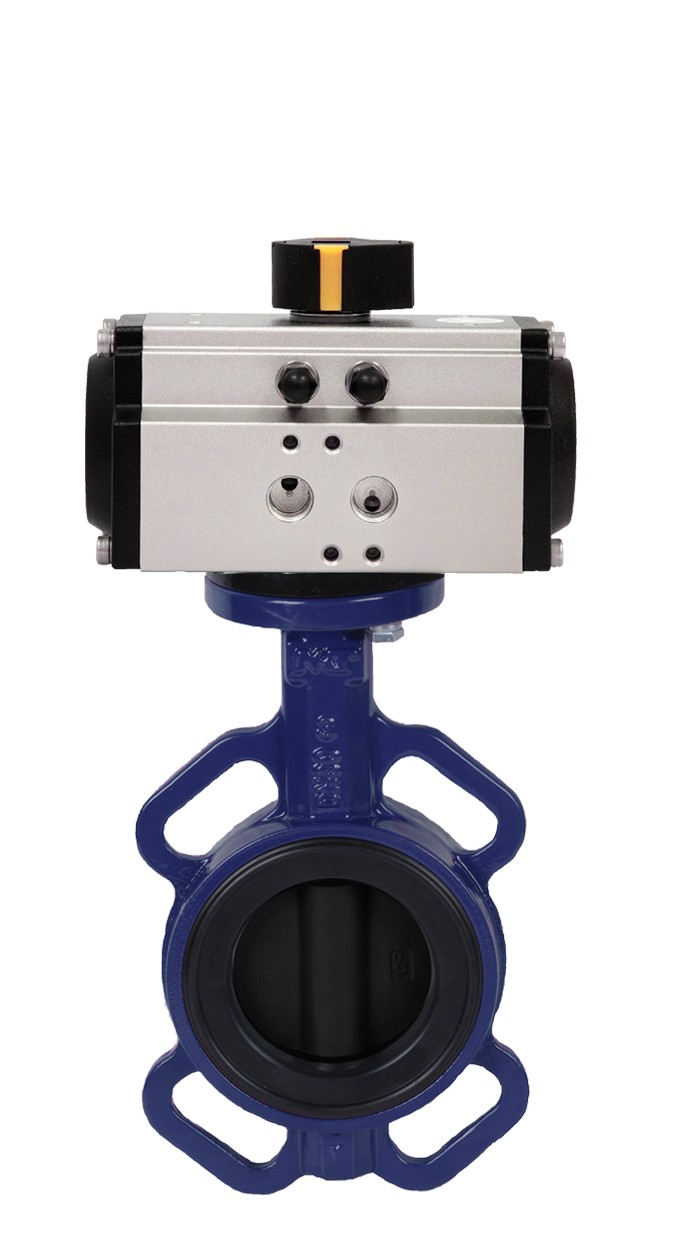 5105140 Válvula De Mariposa Tipo Wafer EPDM Disco Poliamida 11 Con Actuador Simple Efecto