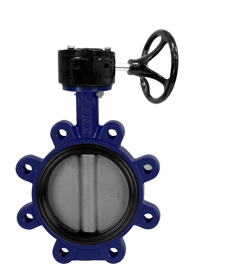 5144MR Válvula De Mariposa Tipo Lug, Montaje Brida EN-1092, Disco Acero Inoxidable, Asiento Blando NBR, Reductor Manual
