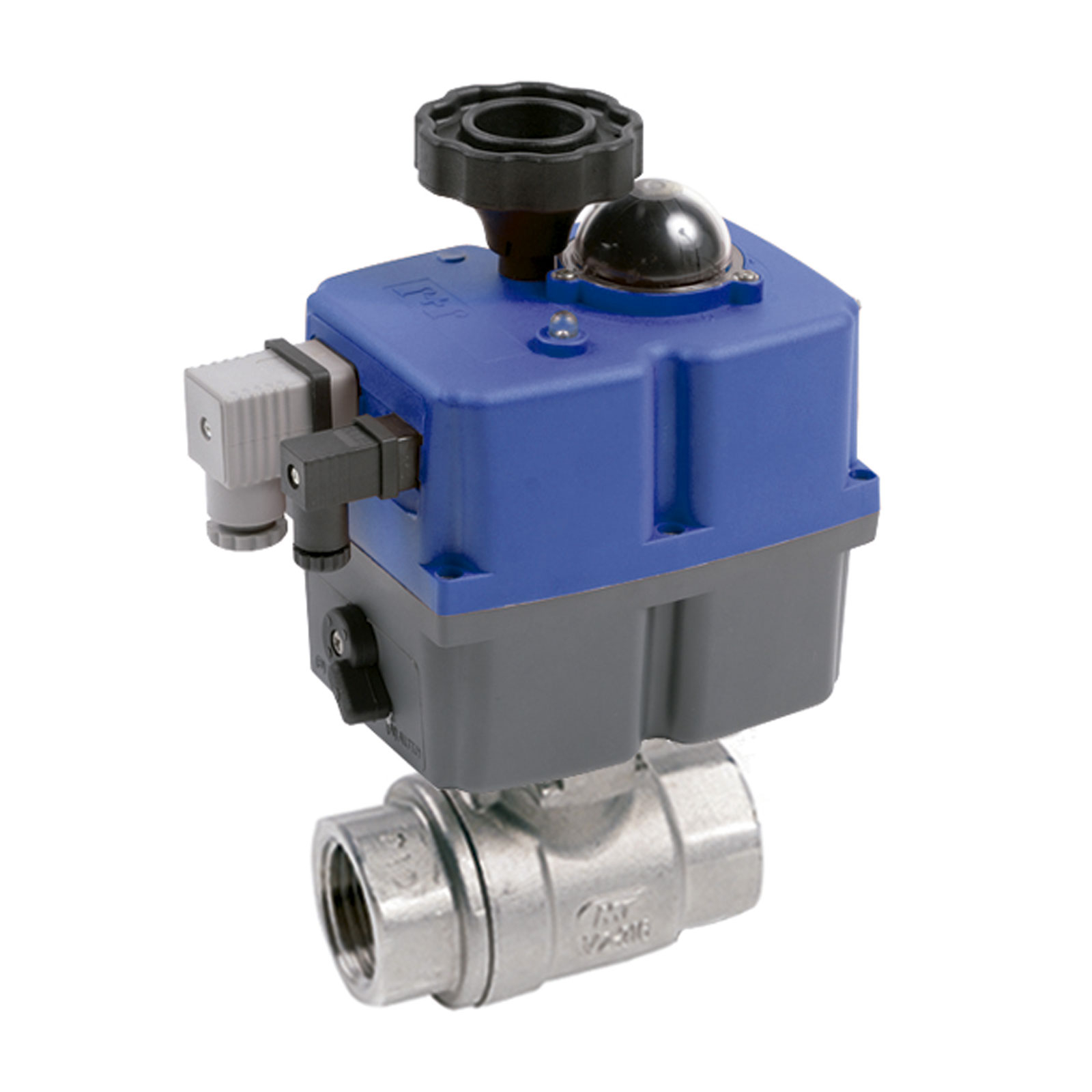 5300917 Válvula Esfera Dos Piezas Roscar Con Pletina ISO Y Actuador Eléctrico Alto Voltaje