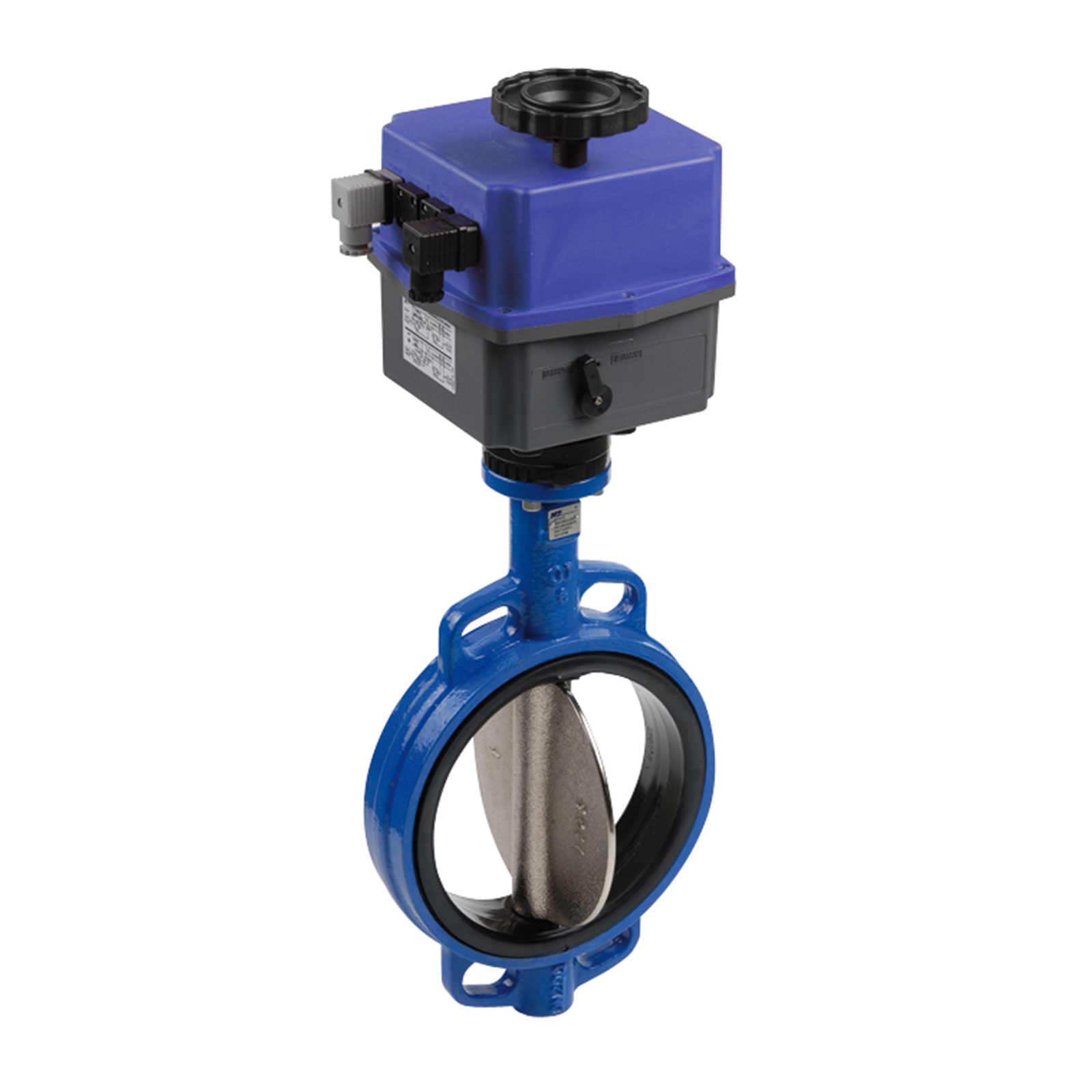 5325115 Válvula De Mariposa Tipo Wafer Disco Cromado Asiento Rígido EPDM Con Actuador Electrico Bajo Voltaje