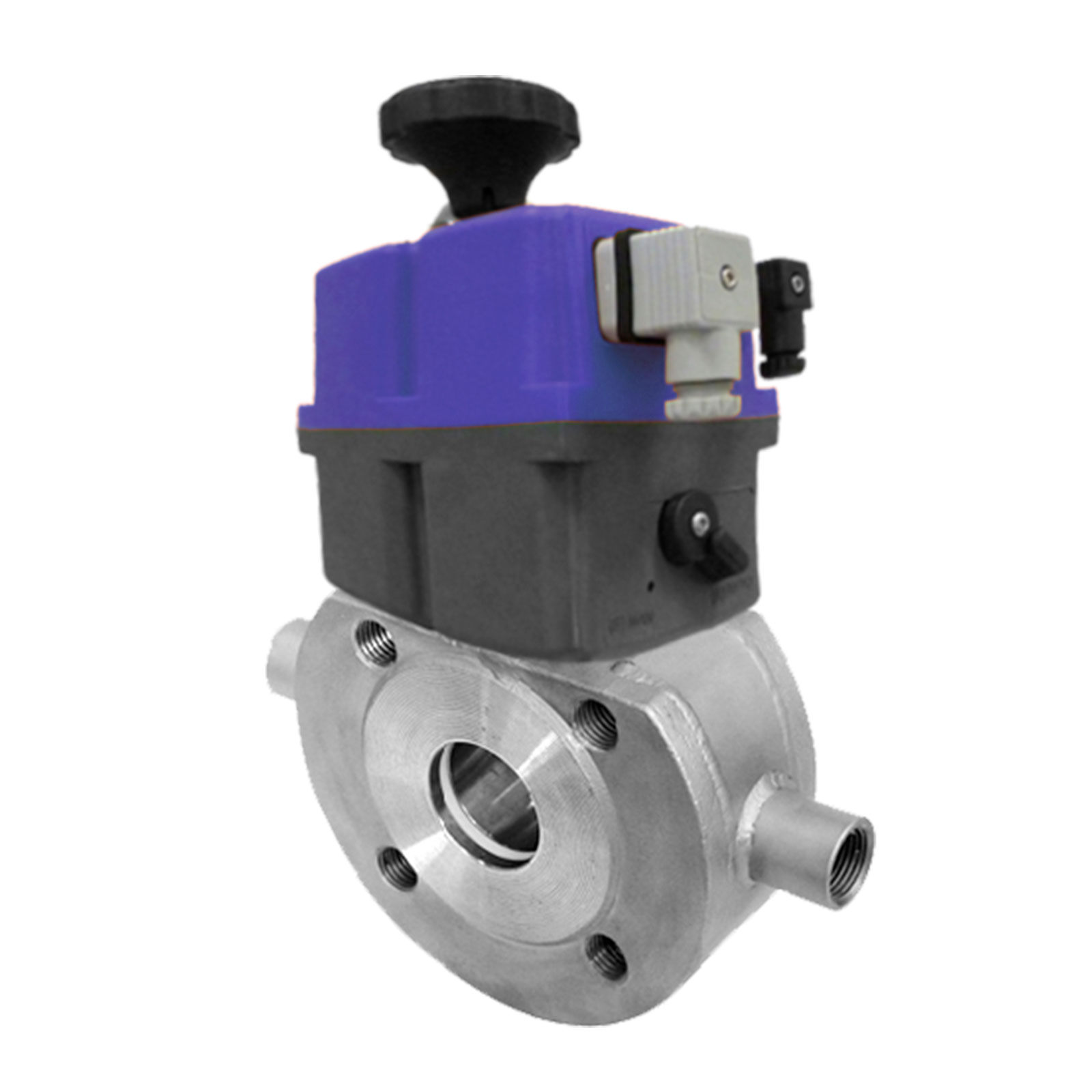 53091032 Válvula Esfera Tipo Wafer Con Pletina ISO, Con Cámara Calefacción Con Actuador Alto Voltaje