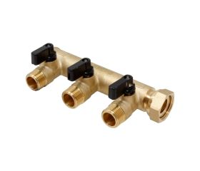 617015 Colector M/H Salidas Con Válvulas Mando Negro