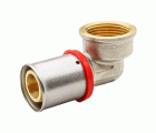 647091 Codo Hembra 90º Multicapa Prensar Tipo U Rojo