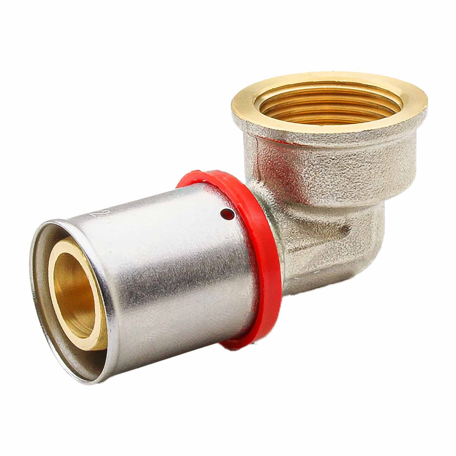 647091 Codo Hembra 90º Multicapa Prensar Tipo U Rojo