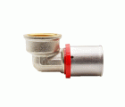 647091 Codo Hembra 90º Multicapa Prensar Tipo U Rojo