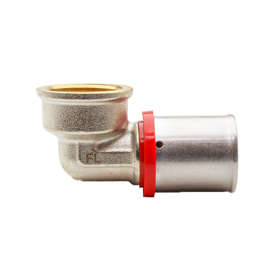 647091 Codo Hembra 90º Multicapa Prensar Tipo U Rojo