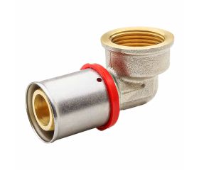 647091 Codo Hembra 90º Multicapa Prensar Tipo U Rojo