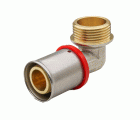 647092 Codo Macho 90º Multicapa Prensar Tipo U Rojo