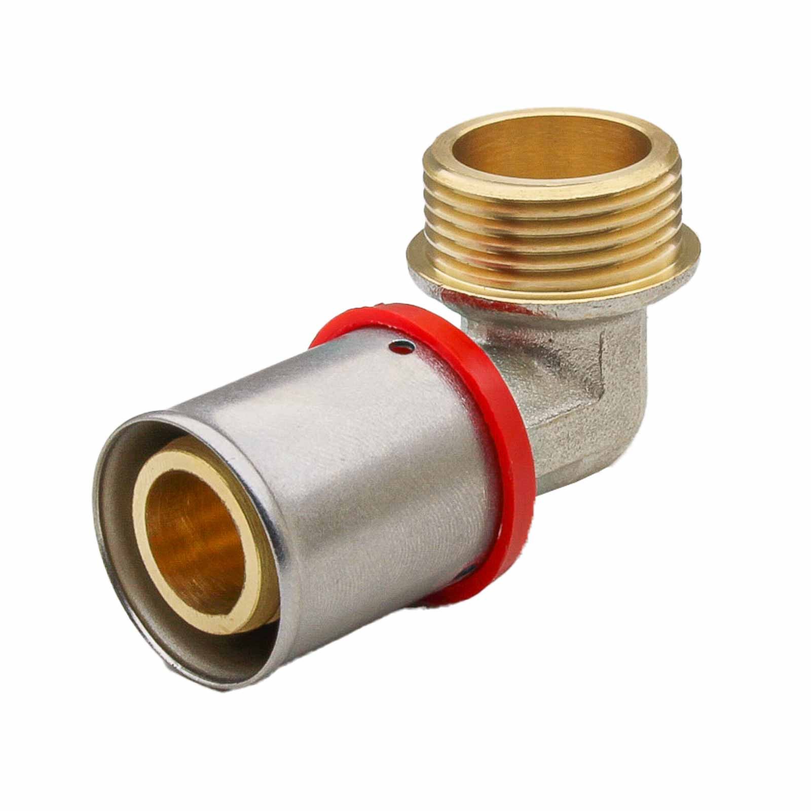 647092 Codo Macho 90º Multicapa Prensar Tipo U Rojo