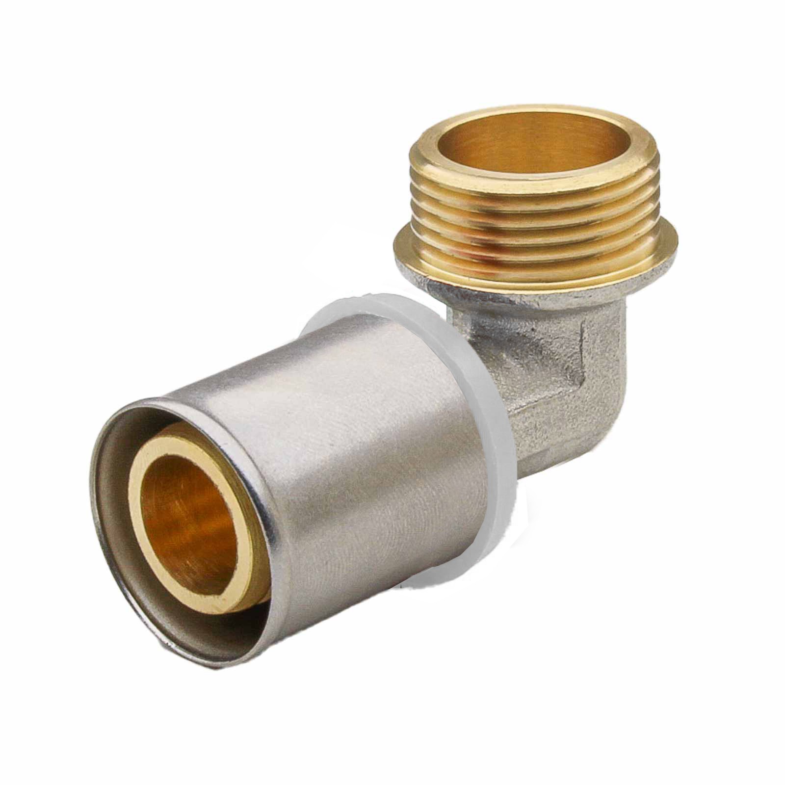 647092Q Codo Macho 90º Multicapa Prensar Tipo U Blanco