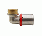 647092 Codo Macho 90º Multicapa Prensar Tipo U Rojo