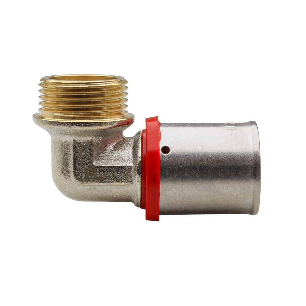 647092 Codo Macho 90º Multicapa Prensar Tipo U Rojo