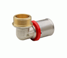 647092 Codo Macho 90º Multicapa Prensar Tipo U Rojo