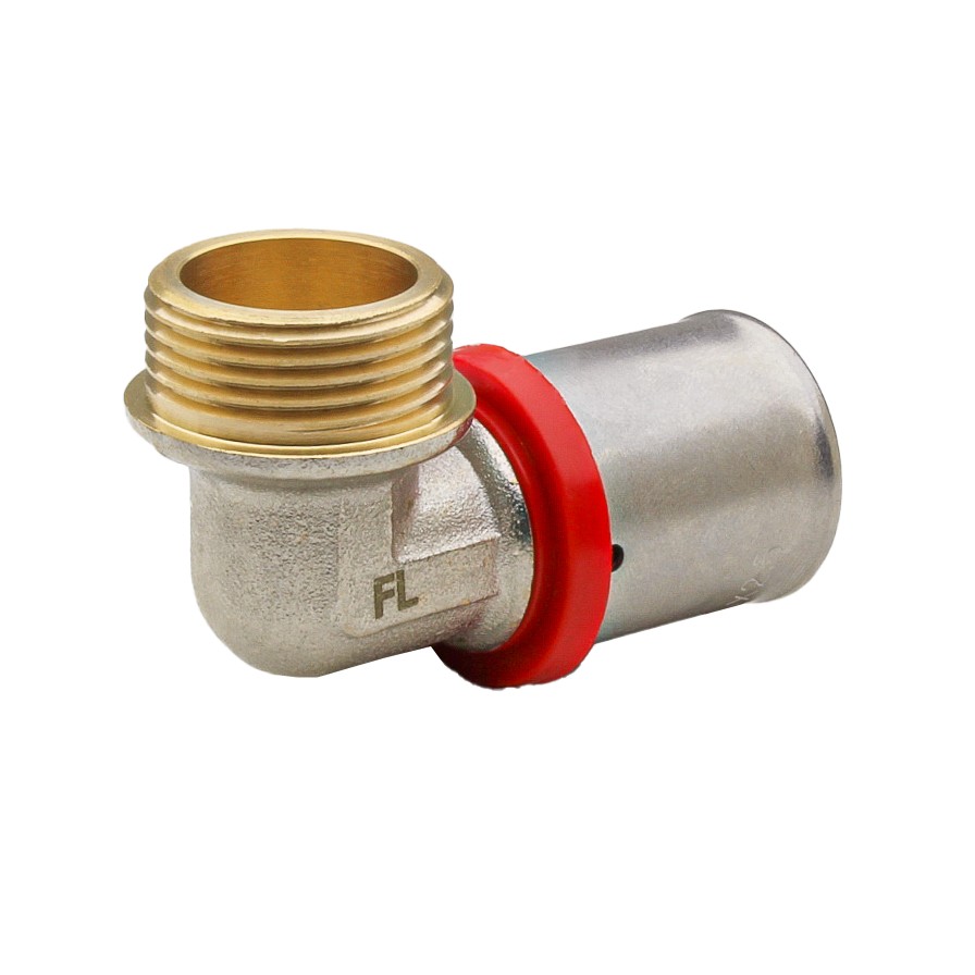 647092 Codo Macho 90º Multicapa Prensar Tipo U Rojo