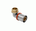 647092 Codo Macho 90º Multicapa Prensar Tipo U Rojo
