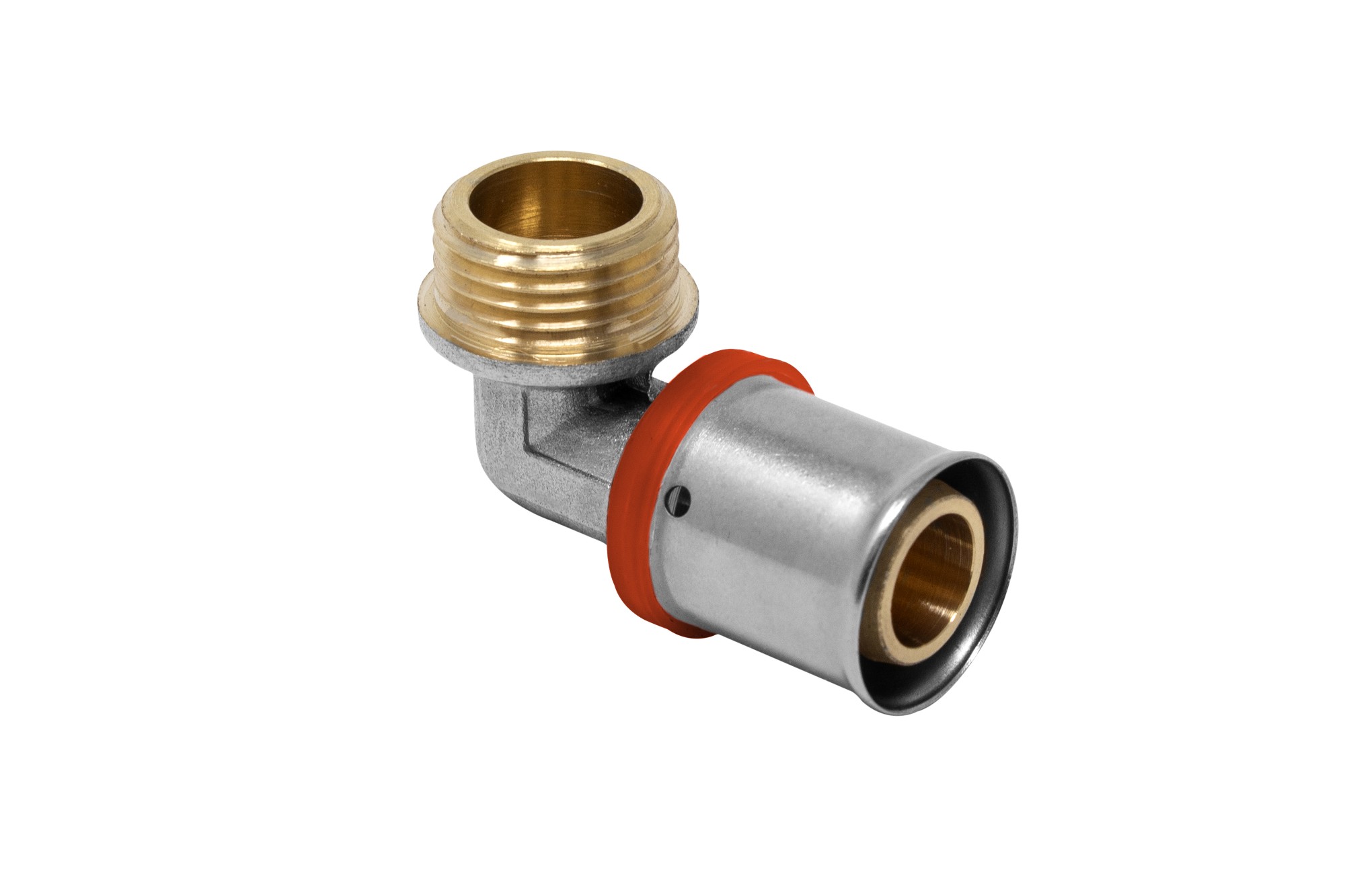 647092 Codo Macho 90º Multicapa Prensar Tipo U Rojo