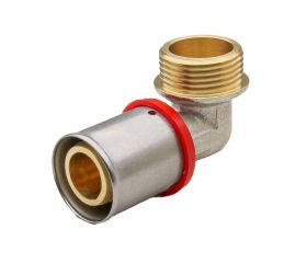 647092 Codo Macho 90º Multicapa Prensar Tipo U Rojo